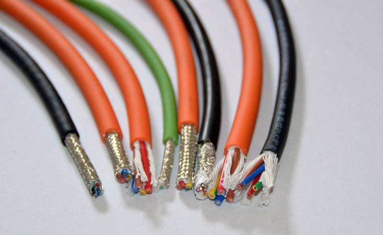 橙色耐彎曲耐油雙絞屏蔽拖鏈柔性電纜